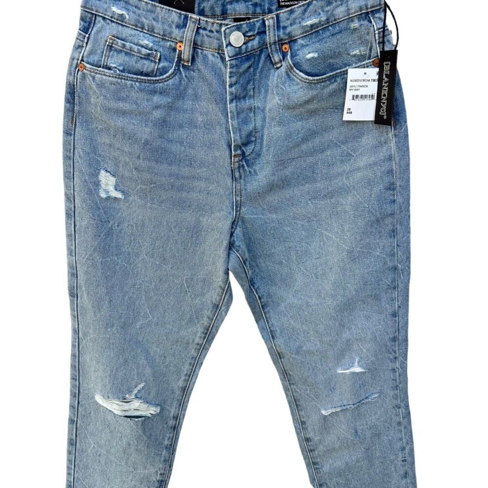 Blank NYC Women's Straight Leg Jeans - Light Blue Button Fly - Picture 2 of 7